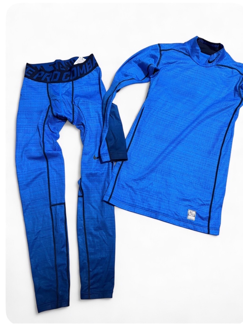 Nike Blue Compression Top & Leggings Set